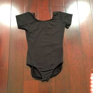 Eurotard black cap sleeve leotard
